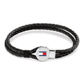 Tommy Hilfiger Mens Black Bruce Leather Bracelet 2790654