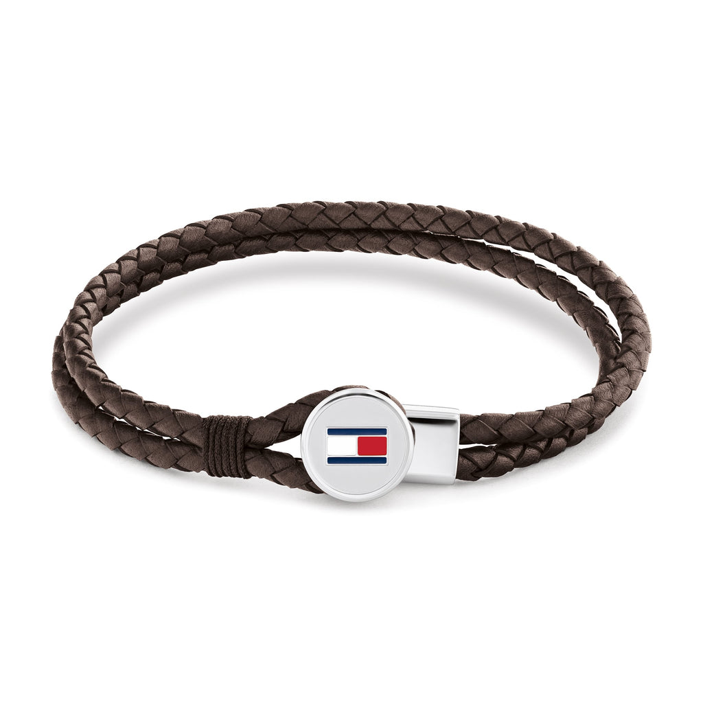 Tommy Hilfiger Mens Brown Bruce Leather Bracelet 2790655 *