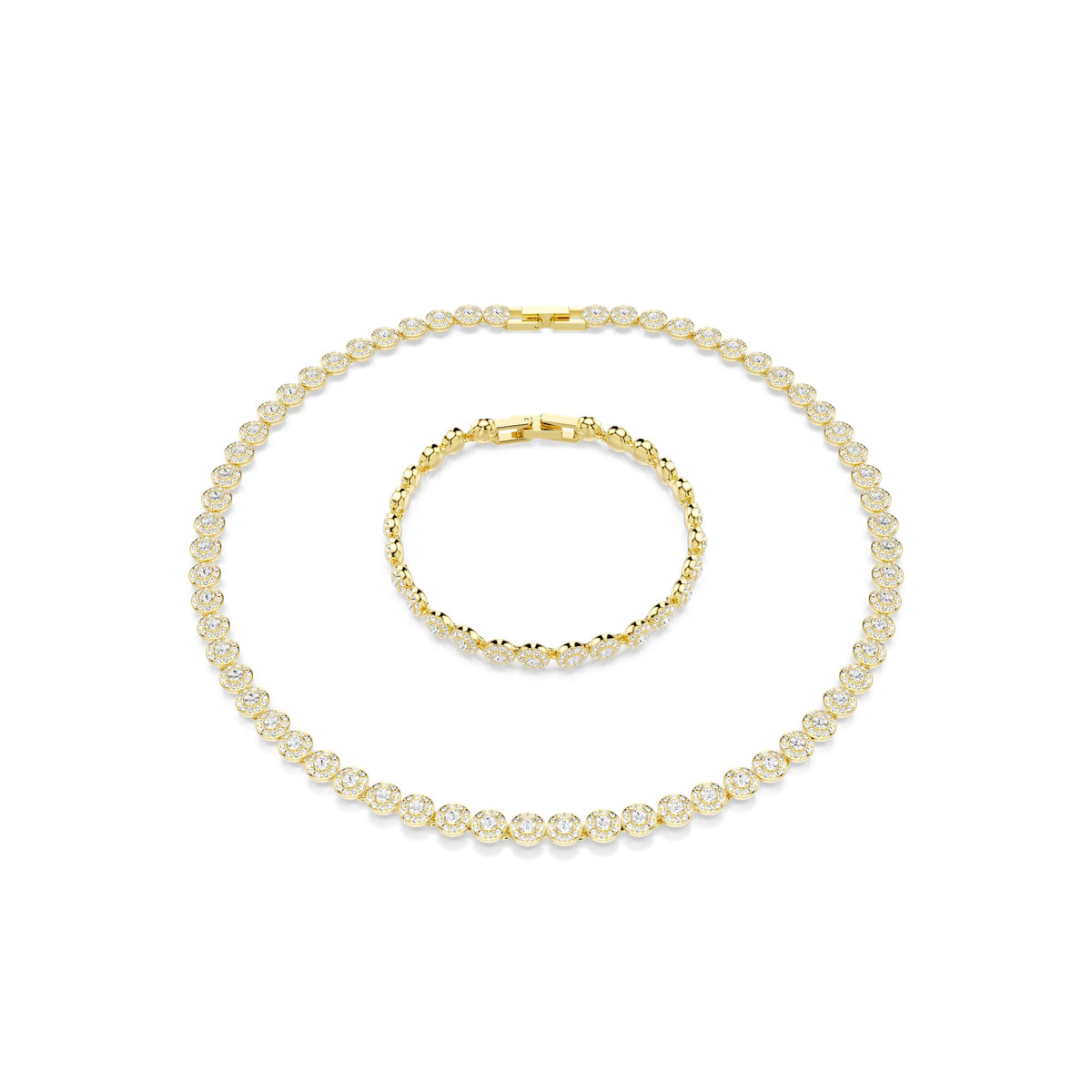 Swarovski Una Angelic Necklace and Bracelet Set Gold Plated