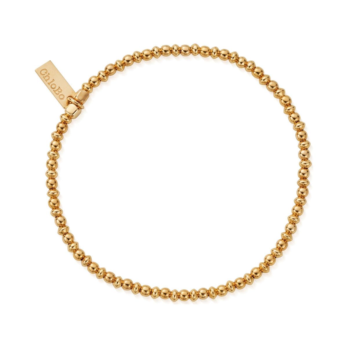 ChloBo gold plated beaded bracelet for men. Stylish sterling silver bracelet adds an essential accent.