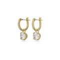 The Swarovski Constella Round Cut Pave Drop Earrings, gold plated jewelry from Swarovski at OD’s Jewellers, St Helens