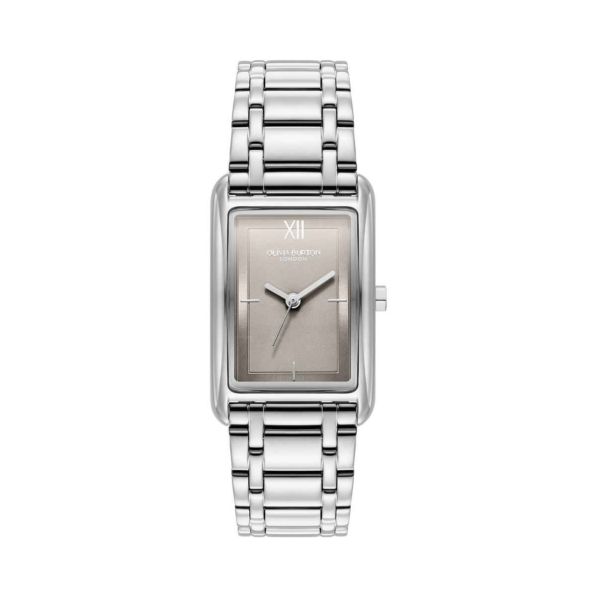 Olivia Burton Grove grey tank dial bracelet watch, a grey stainless steel bracelet watch from Olivia Burton, available at OD’s Jewellers in St Helens