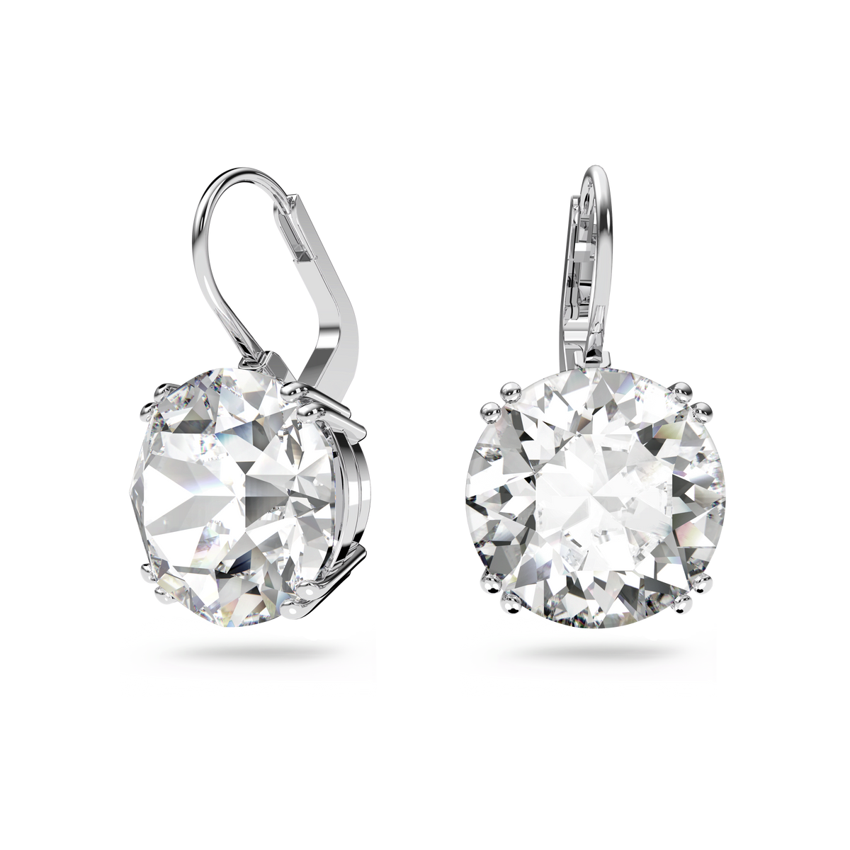Swarovski Millenia Round Cut Crystal Drop Earrings Rhodium Plated