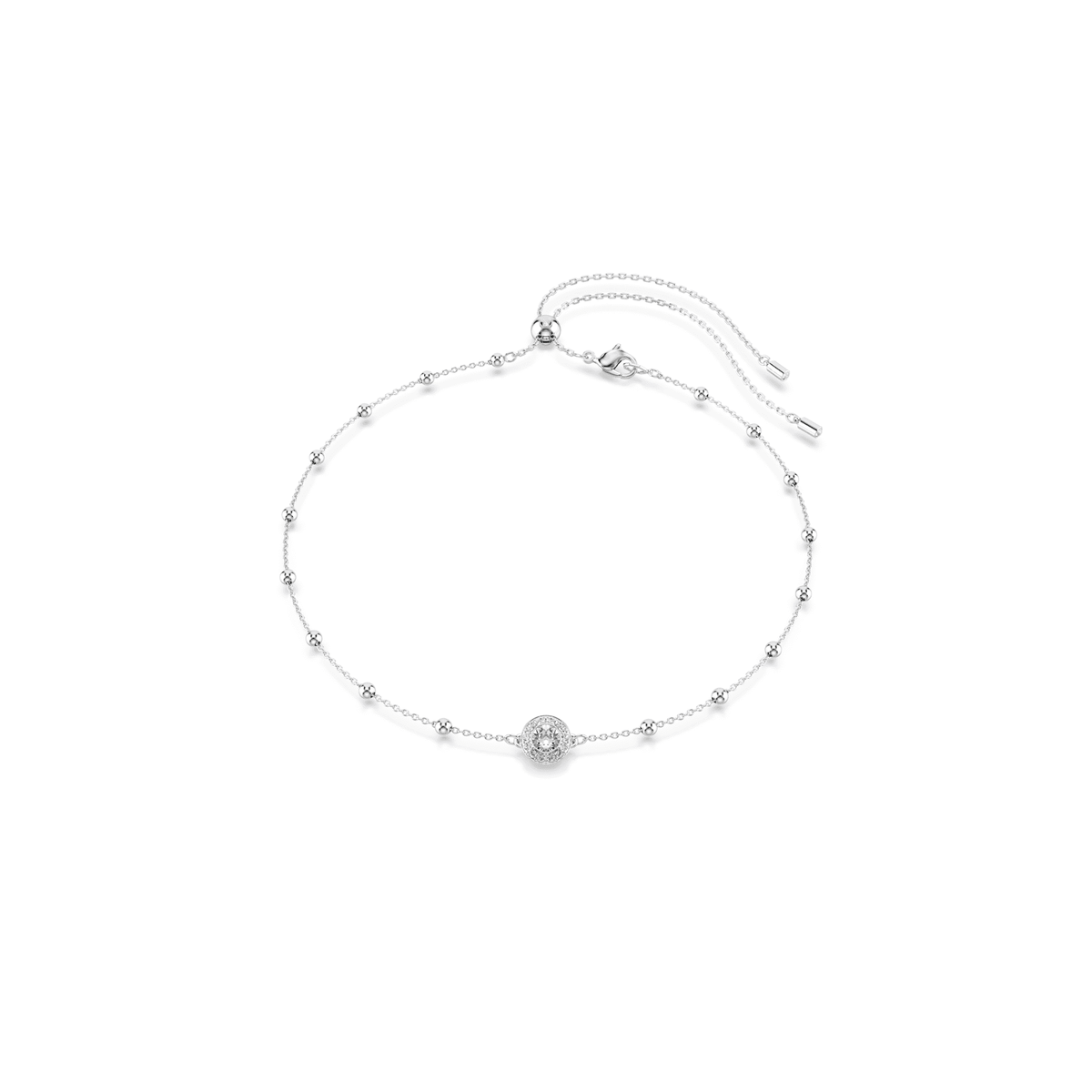 Swarovski Una Angelic pendant, Round cut, Double sided motifs, White, Rhodium plated