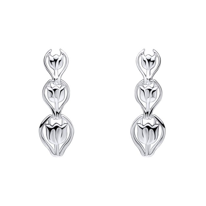 Laura Ashley Tulip Chain Drop Earrings Silver Plated by Laura Ashley