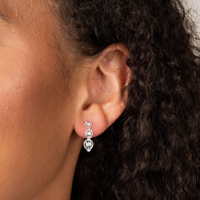 Laura Ashley Tulip Chain Drop Earrings Silver Plated by Laura Ashley
