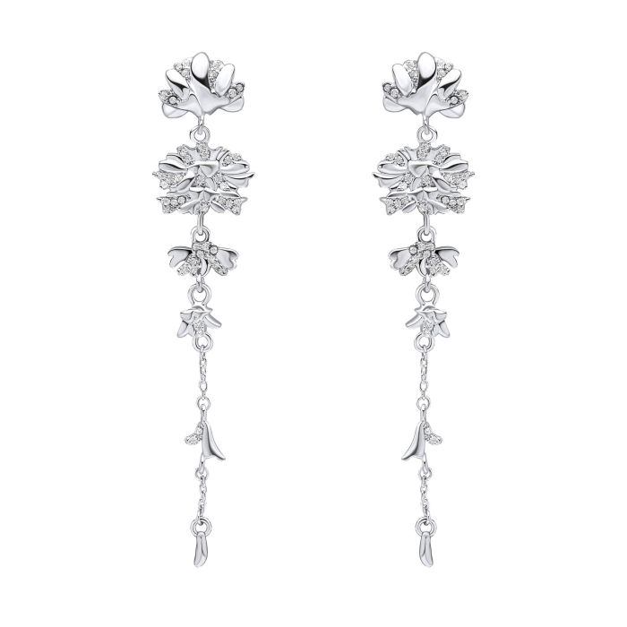 Laura Ashley Wild Meadow Statement Drop Earring Silver Plated by Laura Ashley