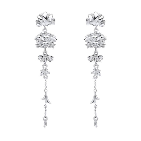 Laura Ashley Wild Meadow Statement Drop Earring Silver Plated