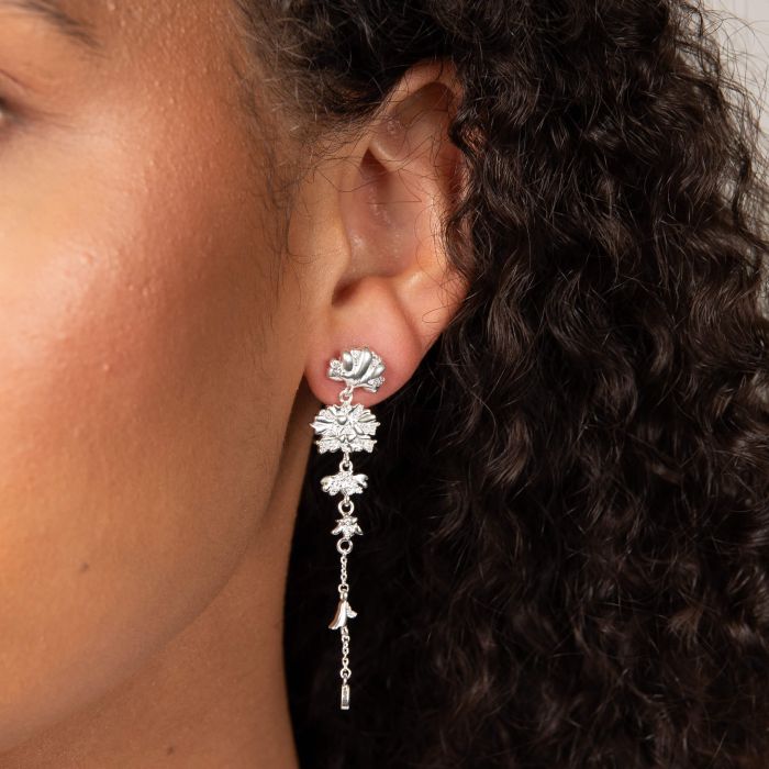 Laura Ashley Wild Meadow Statement Drop Earring Silver Plated by Laura Ashley