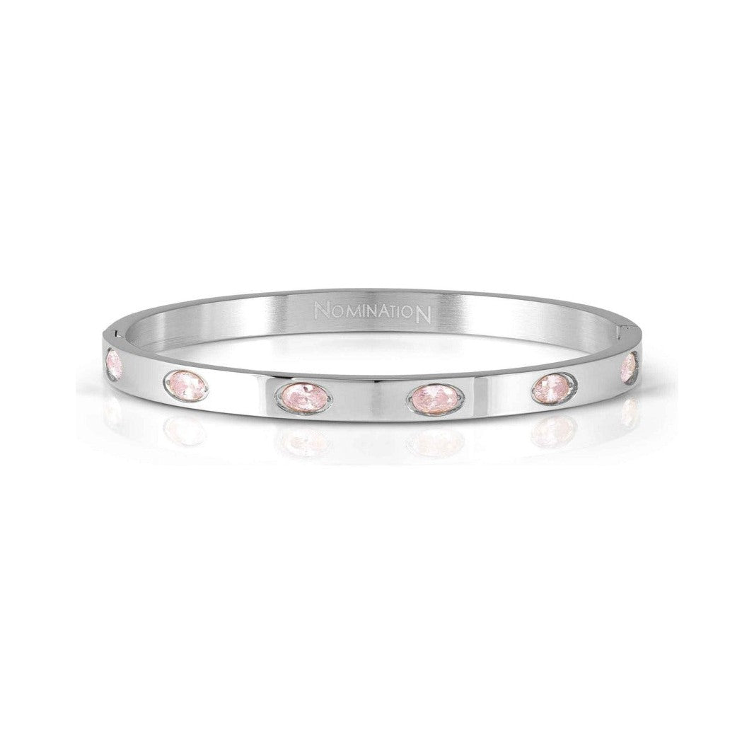 Nomination Pretty Bangles 6 Pink Oval CZ in Stainless Steel