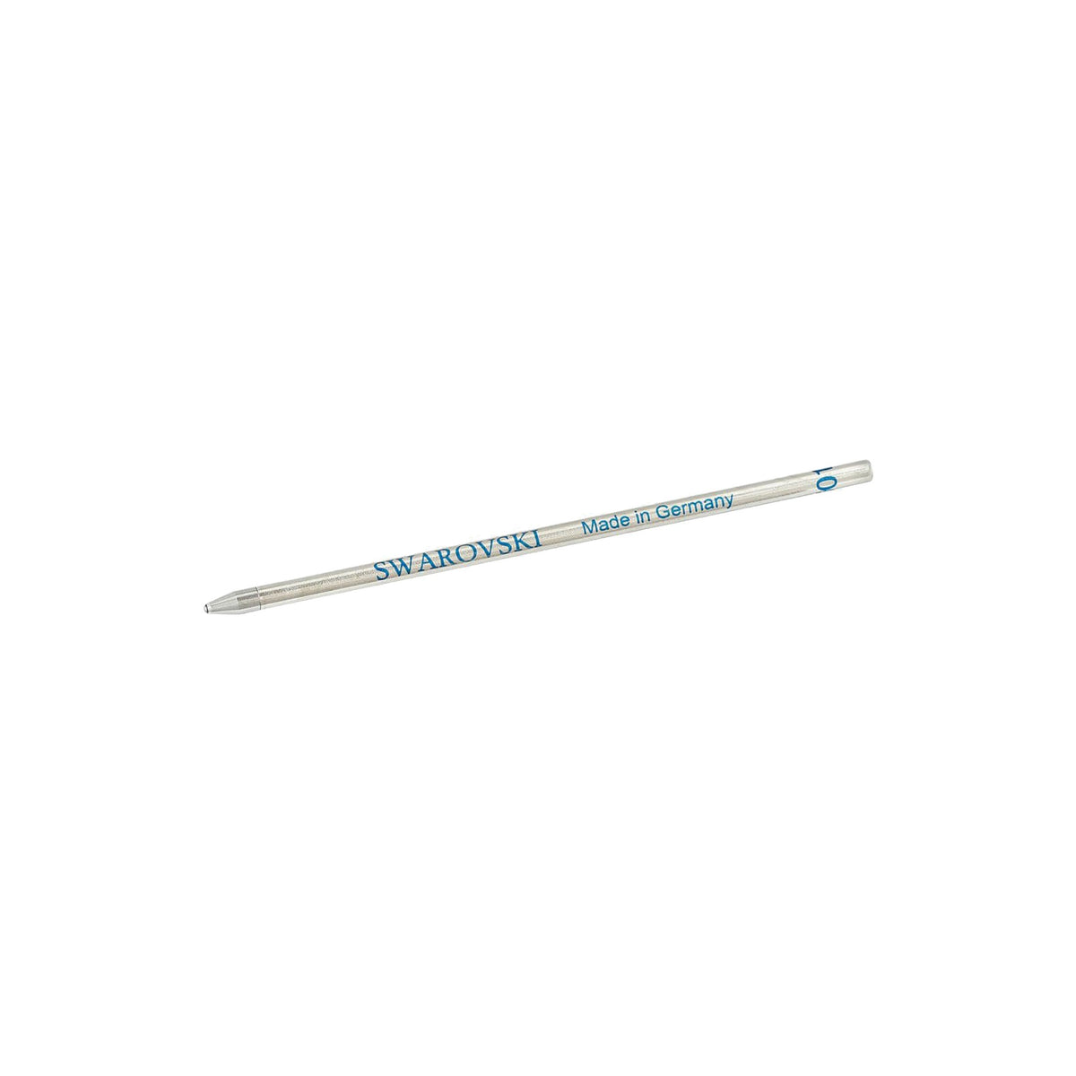 Swarovski ballpoint pen refill, blue ink. "Swarovski" and "Made in Germany" text visible. Premium pen refill.