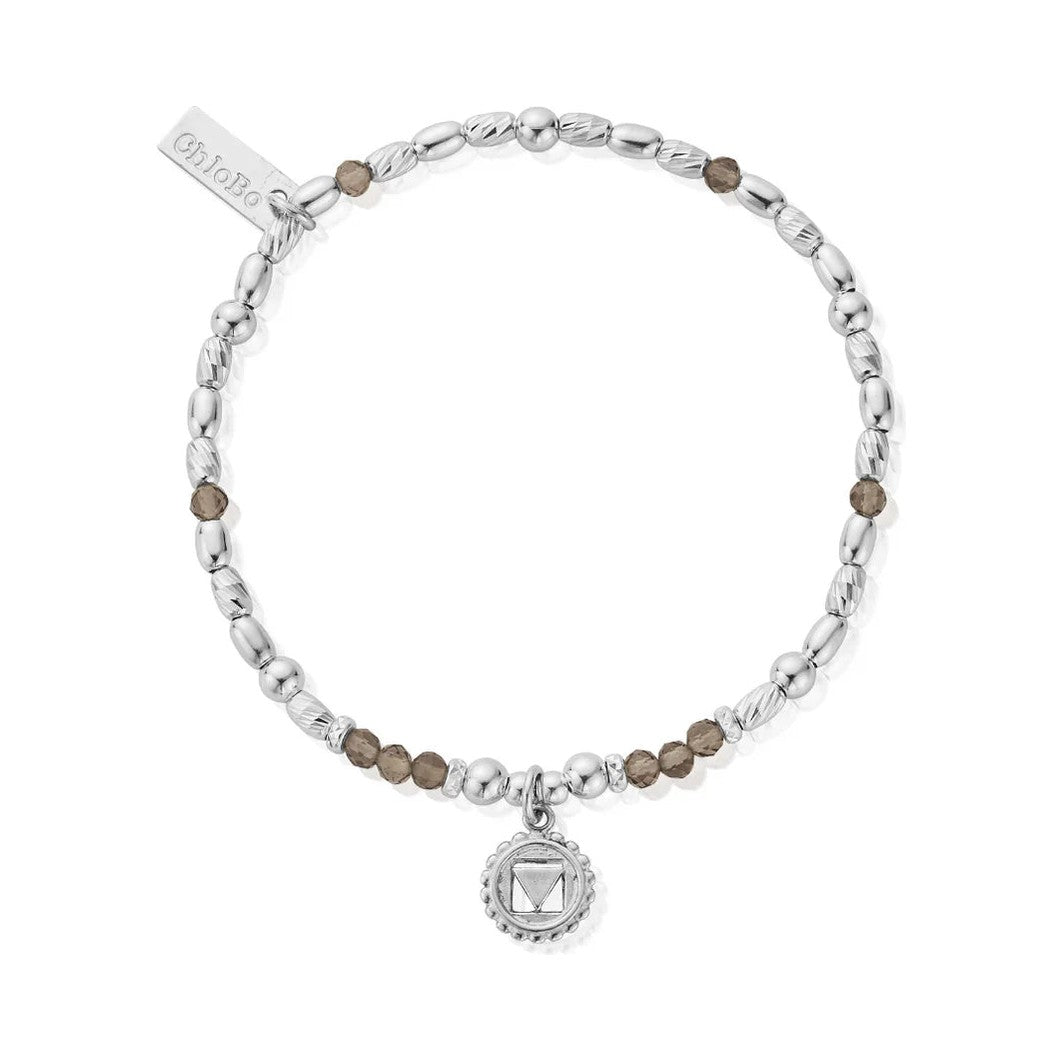 ChloBo Smokey Quartz-Root Chakra Bracelet-Sterling Silver, a smoky quartz bracelet from ChloBo, available at OD’s Jewellers in St Helens
