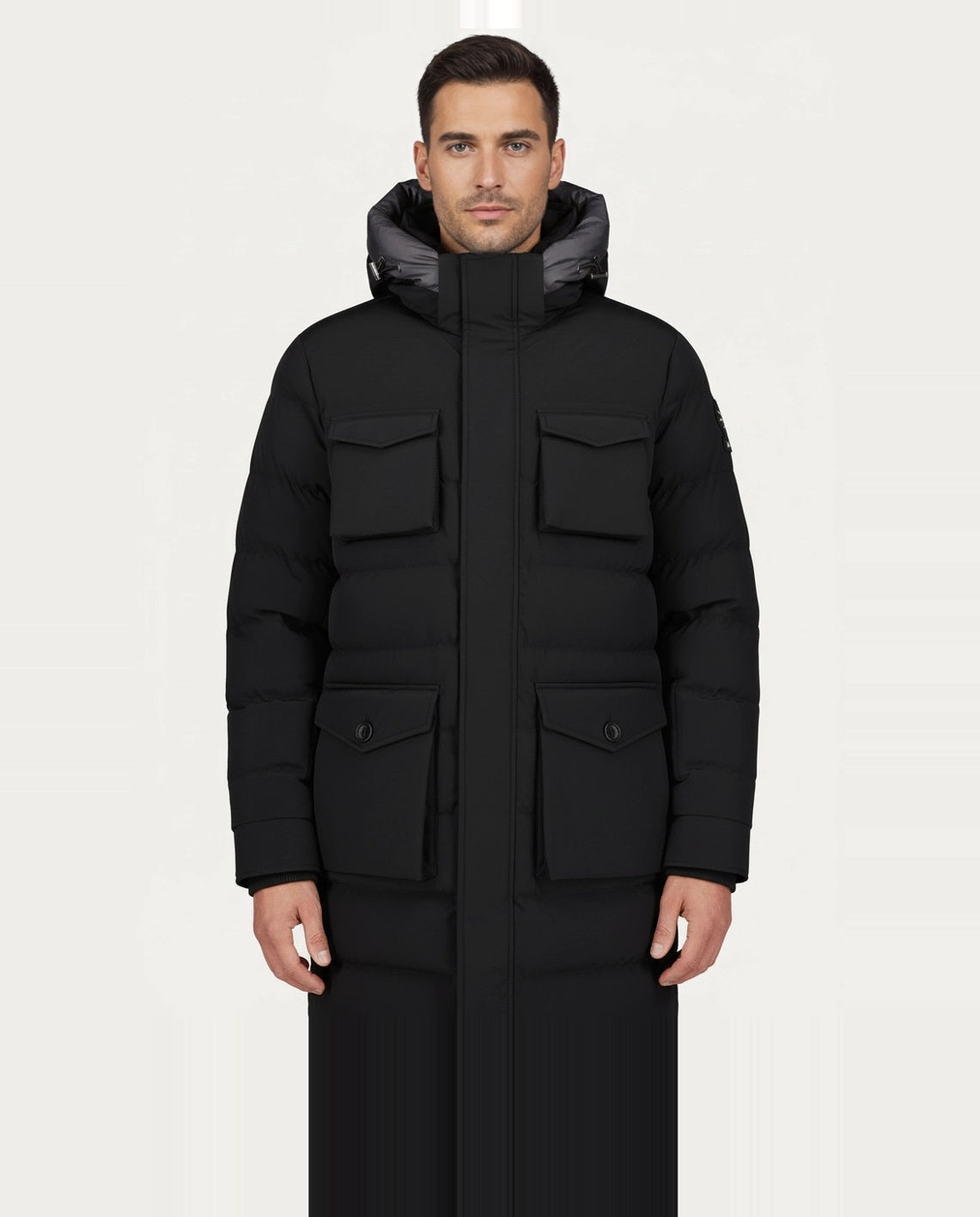 Men's Sandbanks Branksome Black Long Puffer Jacket