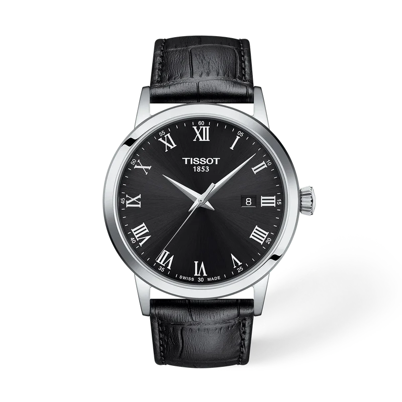 Tissot Mens Classic Dream Black Dial Strap Watch T1294101605300