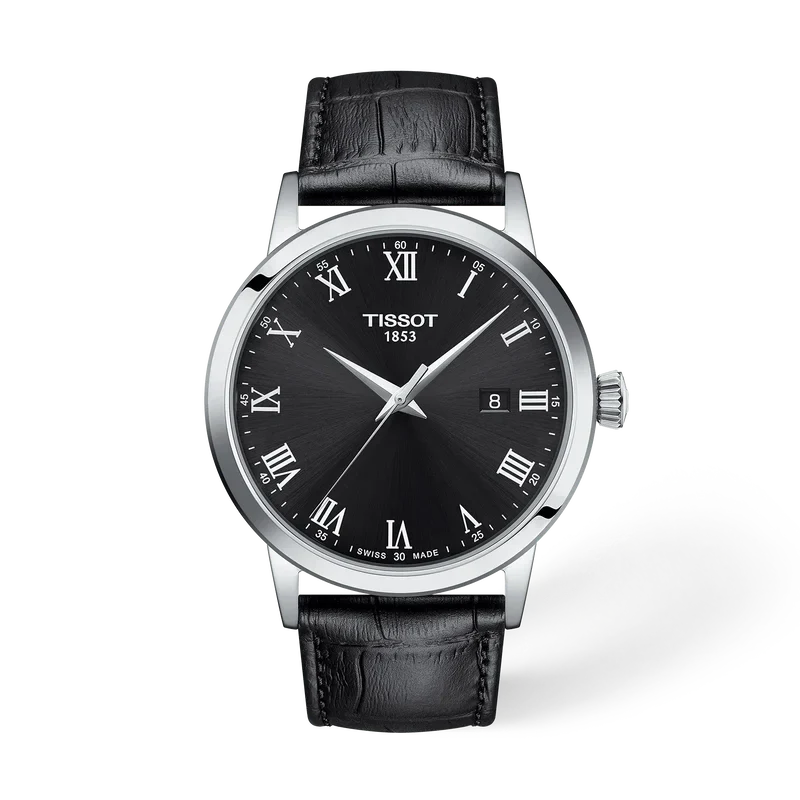 Tissot Mens Classic Dream Black Dial Strap Watch T1294101605300