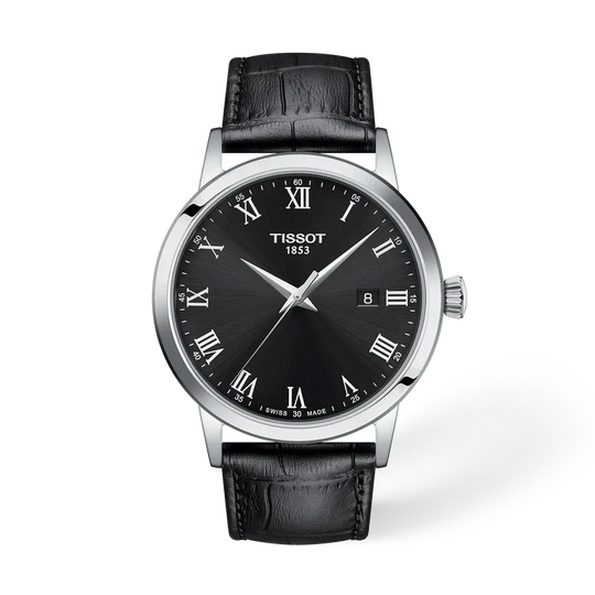 Tissot Mens Classic Dream Black Dial Strap Watch T1294101605300