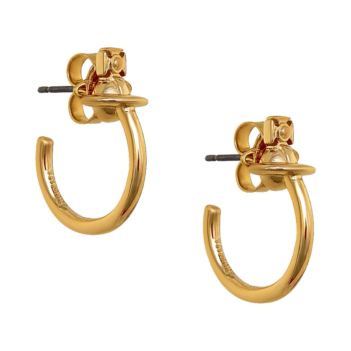 The Vivienne Westwood Vera Hoop Earrings, a gold plated metal hoop from Vivienne Westwood, available at OD’s Jewellers in St Helens.