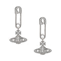 Platinum-plated Lucrece earrings with sparkling crystals. Elegant Vivienne Westwood designer jewelry.