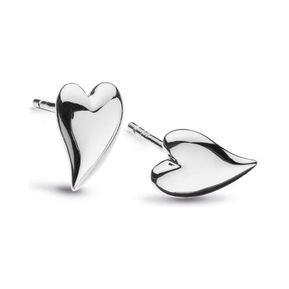 Kit Heath Silver Desire Kiss Mini Heart Stud Earrings 40BK