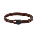The BOSS Mens Brown Leather Seal Bracelet, a brown leather bracelet from BOSS, available at OD’s Jewellers in St Helens.