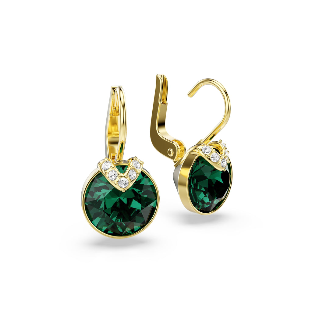 Swarovski Bella V Green Drop Earrings Gold Plated — view 3