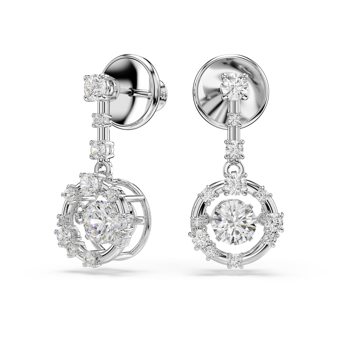 Swarovski Constella Drop Earrings With Dancing Stone — view 2