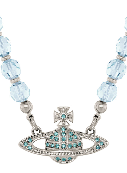 Vivienne Westwood Messaline Aqua Bohemica Crystal Choker