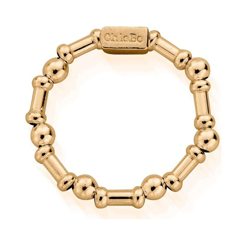 ChloBo gold ring from the Rhythm Of Water collection, featuring signature beads and charm detail.