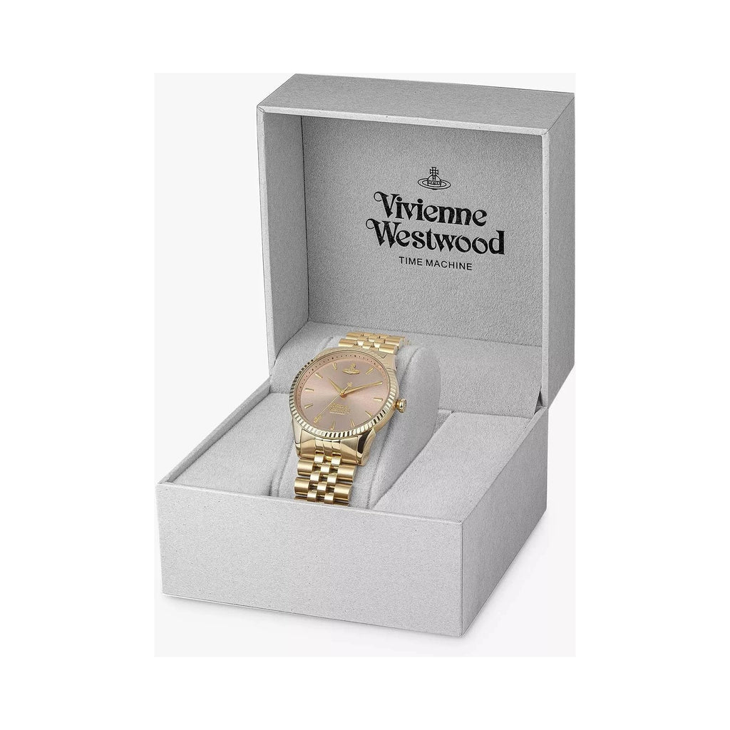 The Vivienne Westwood Seymour, a rose dial gold plated watch from Vivienne Westwood, available at OD’s Jewellers in St Helens