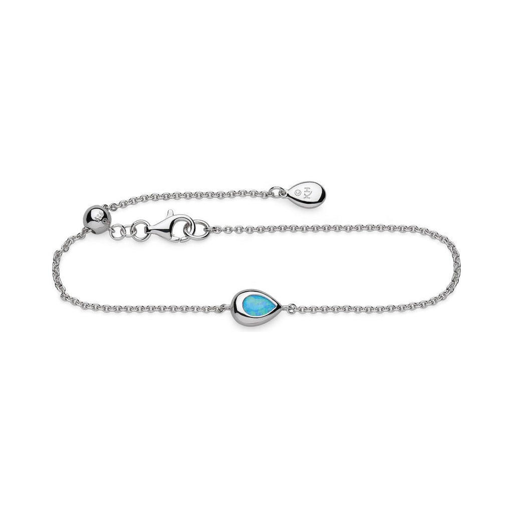 Kit Heath Silver Coast Pebble Synthetic Blue Opal Sider Bracelet