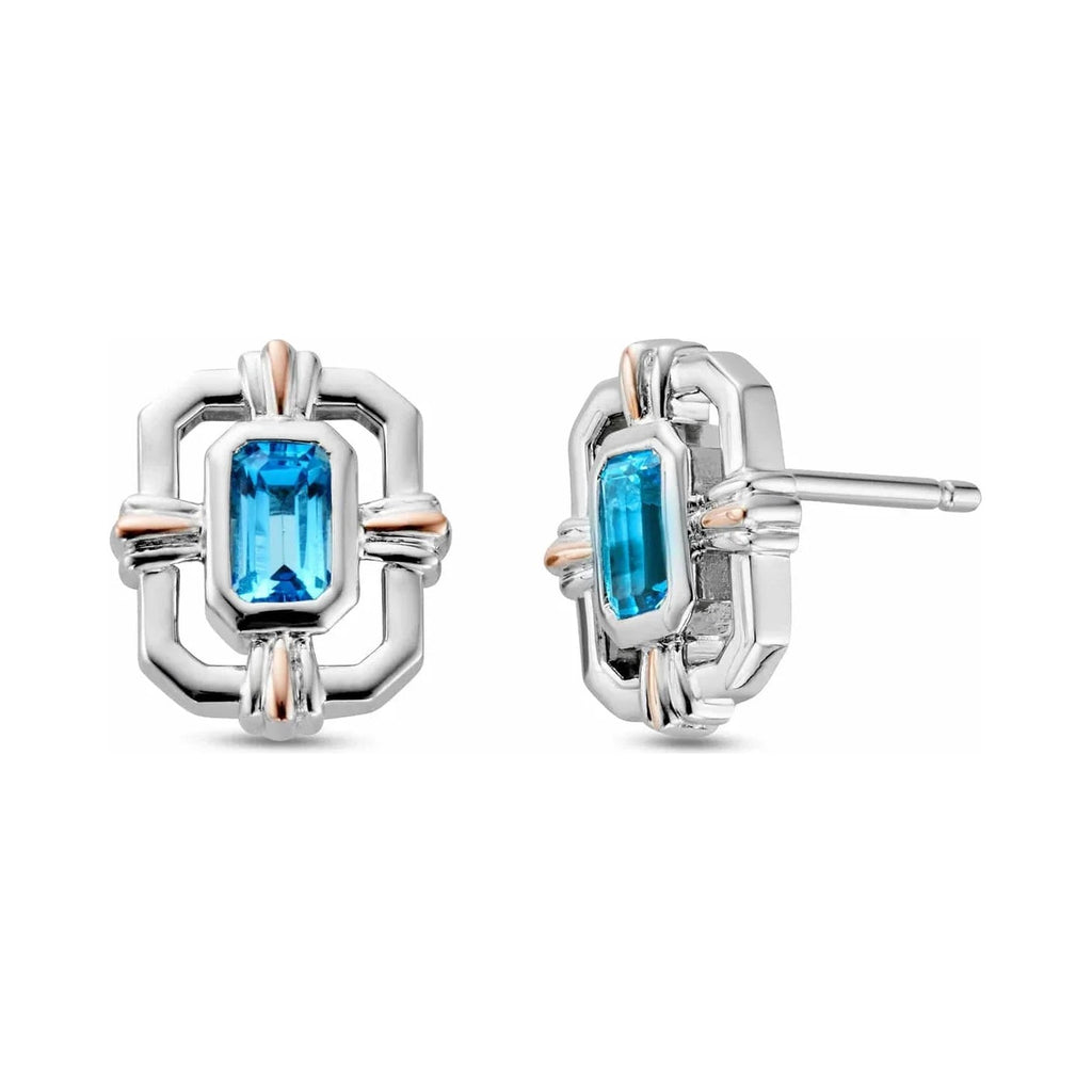 Clogau Silver Gateways Blue Topaz Stud Earring 3SROY1402