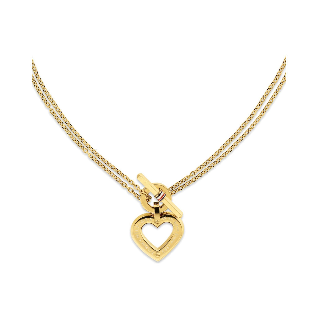 Tommy Hilfiger Heart T-Bar Necklace Stainless Steel Gold Plated — view 4