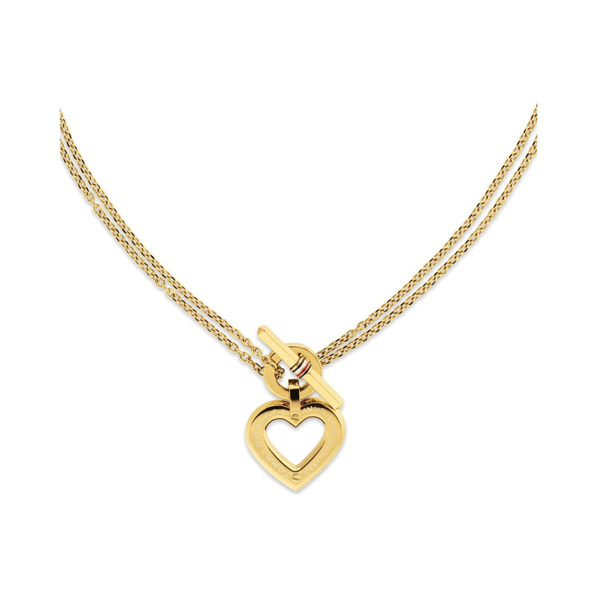 Tommy Hilfiger Heart T-Bar Necklace Stainless Steel Gold Plated — view 4
