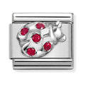 Nomination Composable Silver RED LADYBUG Charm *