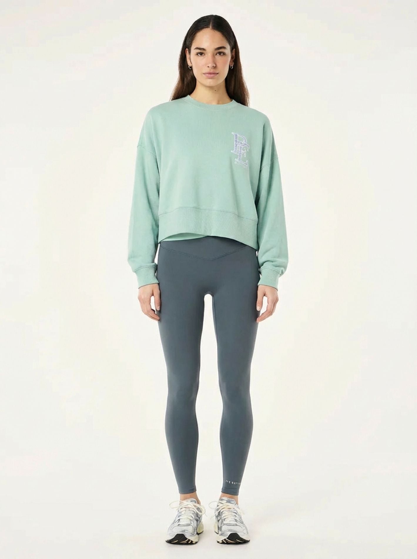 Women's P.E Nation Wander Leggings in Thunder & Dusty Mint — view 3