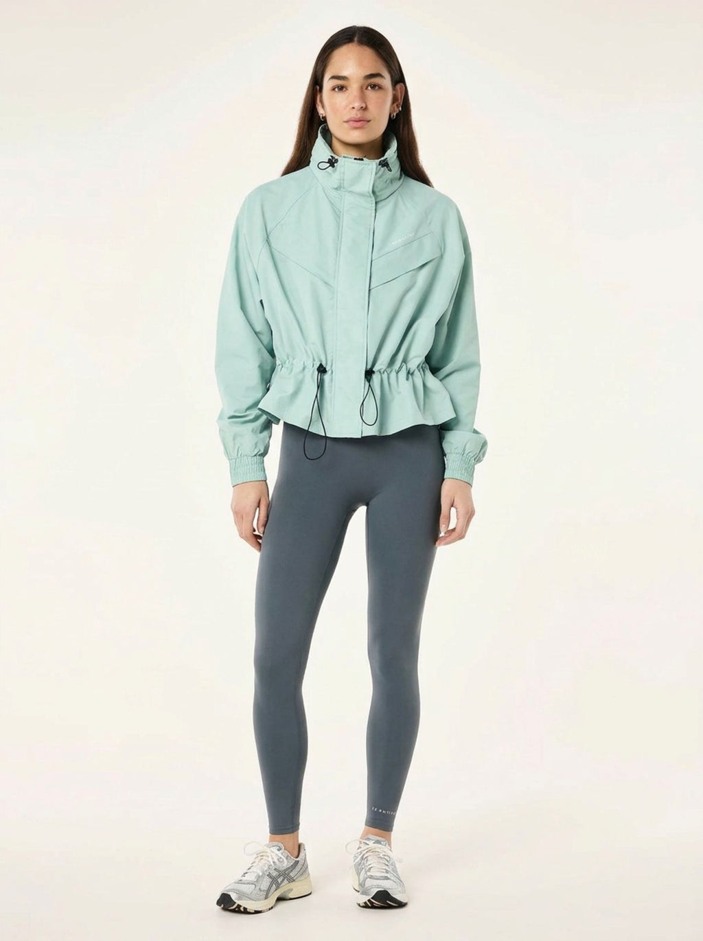 Women's P.E Nation Shelter Jacket in Dusty Mint & Wander Leggings Set