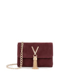Women's Valentino Divina Winter Flap Bag In Bordeaux