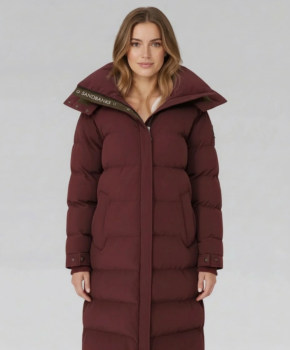 Women's Sandbanks Haven Long Puffer in Port