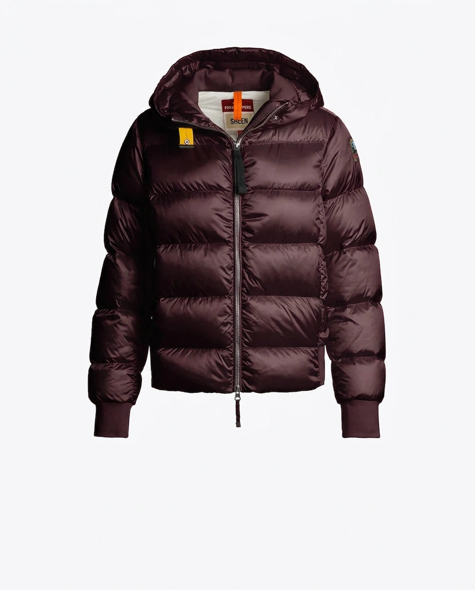 Women's Parajumpers Mariah Hooded Down Bomber In Bordeaux