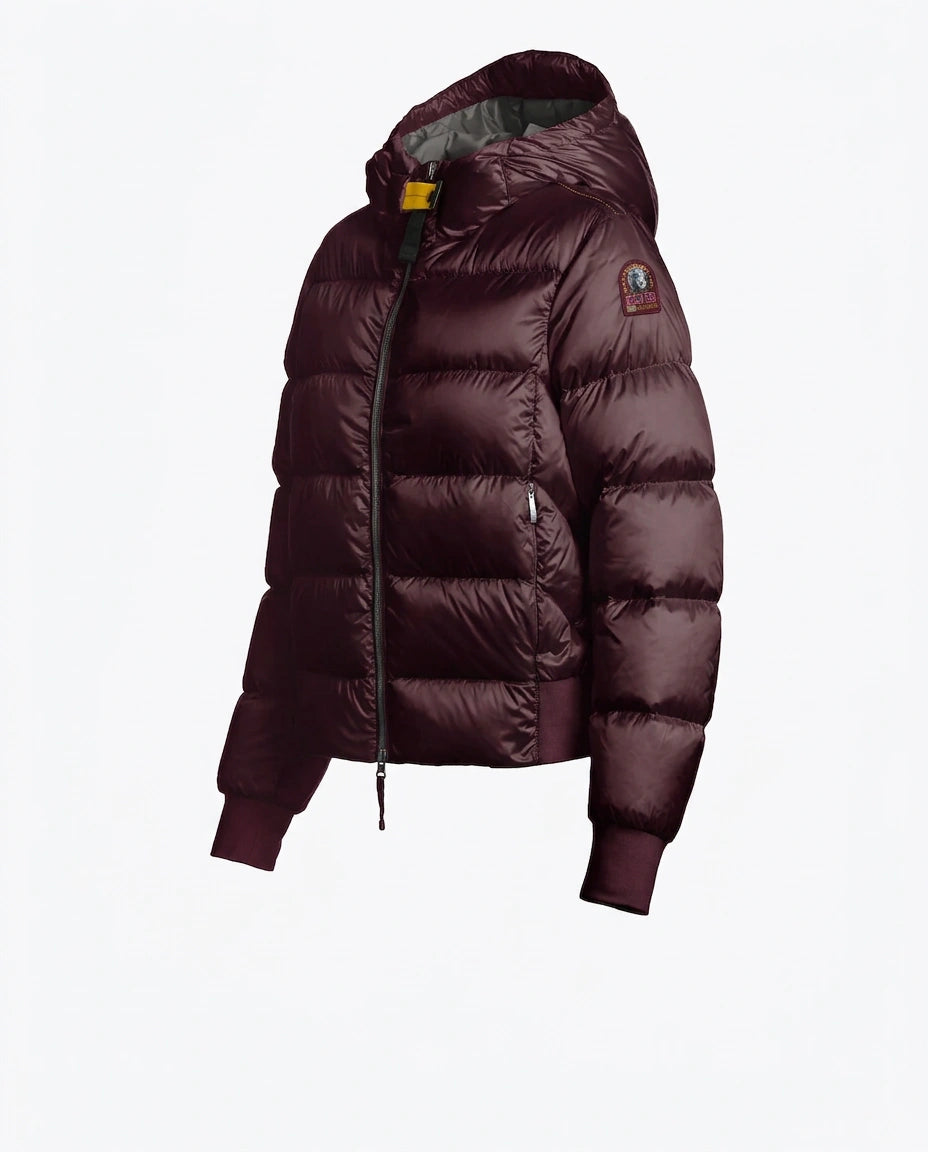 Women's Parajumpers Mariah Hooded Down Bomber In Bordeaux