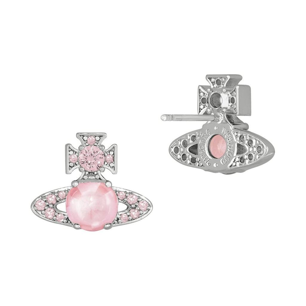 Vivienne Westwood Ondina Pink CZ Stud Earrings 6201038W-02P347 — view 2