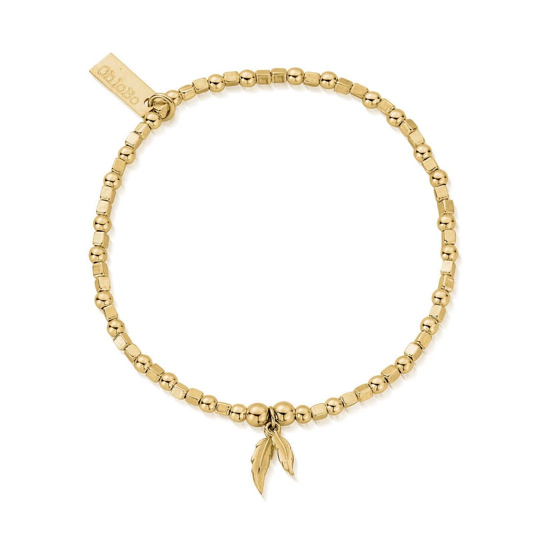ChloBo Mini Cube Double Feather Bracelet SBCFB584