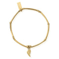 ChloBo Gold Divinity Within bracelet featuring an angel wing charm detail, showcasing the delicate jewelry design.