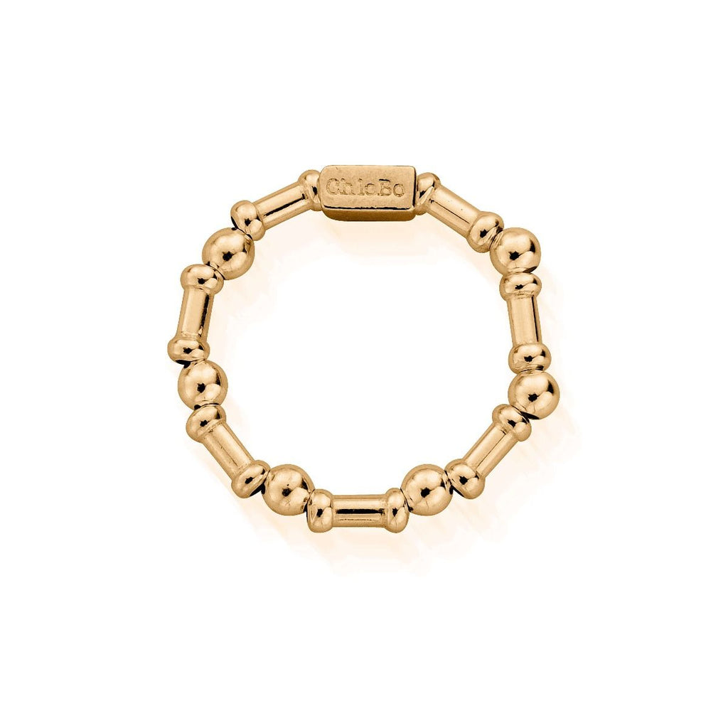 ChloBo gold ring from the Rhythm Of Water collection, featuring signature beads and charm detail.