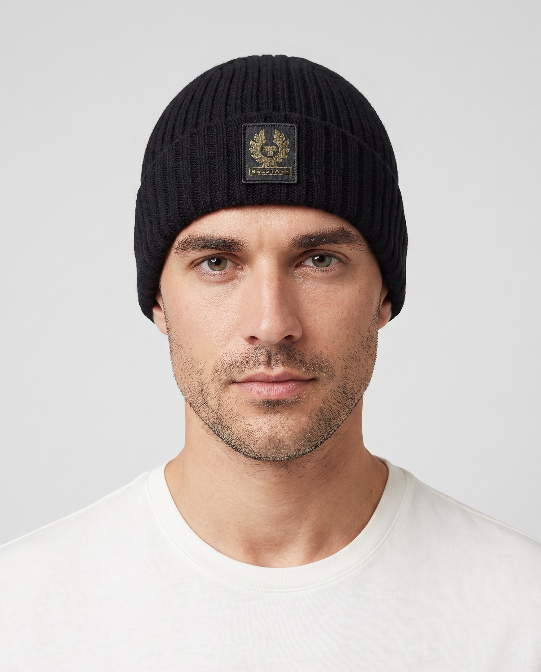 Mens Belstaff Watch Beanie Hat Black