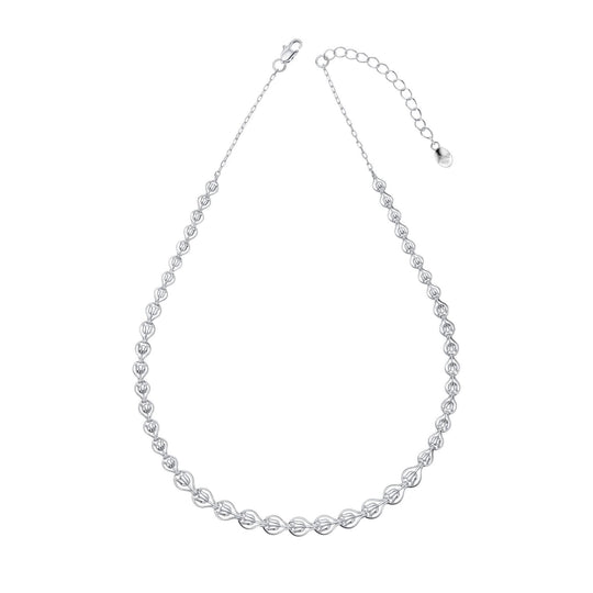 Laura Ashley Tulip Chain Necklace Silver Plated