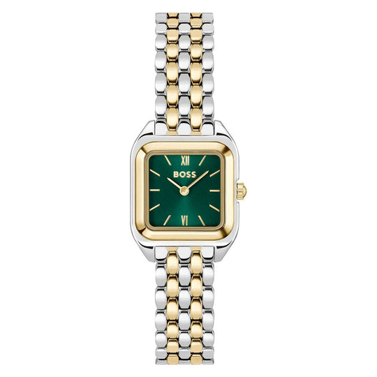 BOSS Ladies Two-Tone Mae Petite, Green Dial Bracelet Watch 1502822