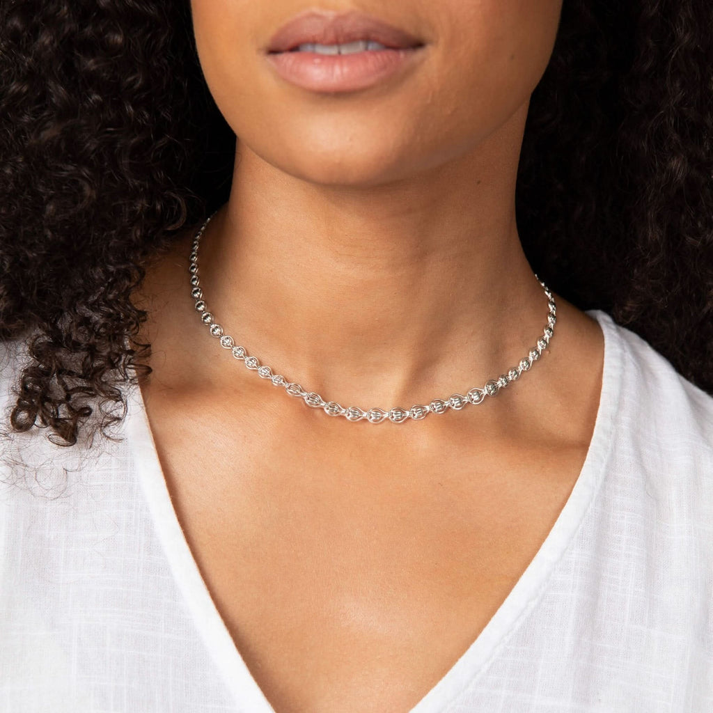 Laura Ashley Tulip Chain Necklace Silver Plated — view 3