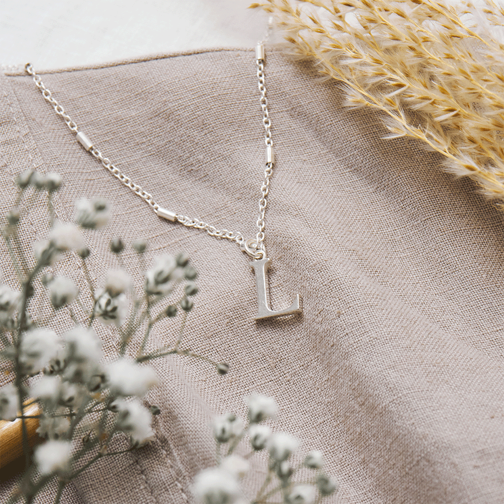 ChloBo Iconic Initial N Pendant in Silver Gold Plated