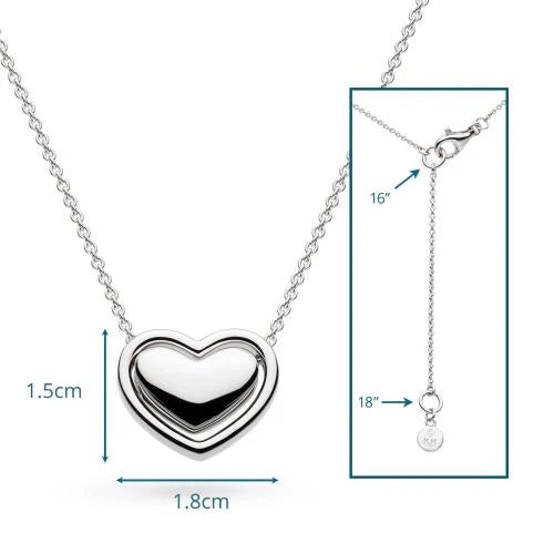 Kit Heath Big Love Silver Heart Necklace — view 8
